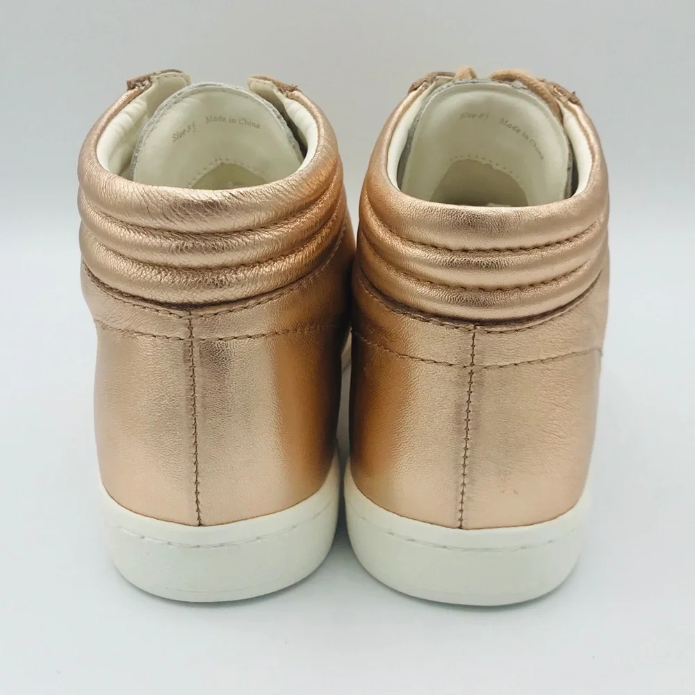 NWT DOLCE VITA ROSE GOLD LEATHER SNEAKERS - Picture 3 of 7